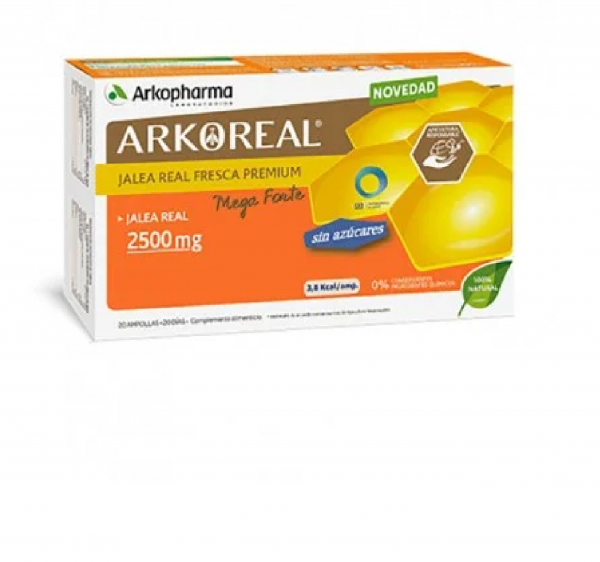 ARKOREAL JALEA REAL FRESCA MEGA FORTE 2500 MG SIN AZUCAR 2O AMP